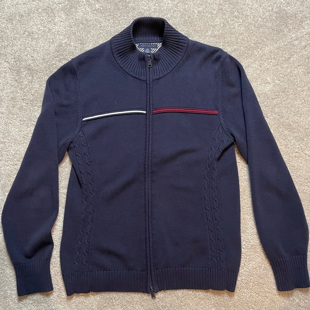 Tommy Hilfiger Dual-Zip Knit Sweatshirt, Sz: L